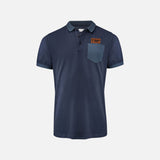 Polo bicolore pour homme James Harvest, chemise polo marine avec détails contrastés, vêtement polo élégant et décontracté.