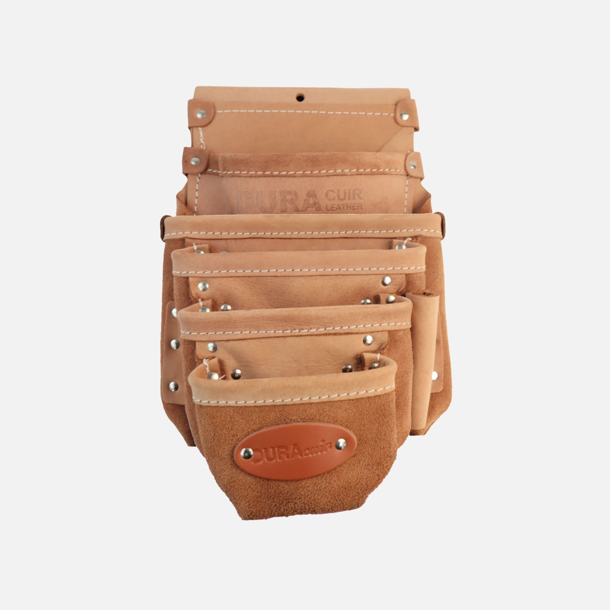 Sac à outils en cuir – 6 poches avec porte-équerre