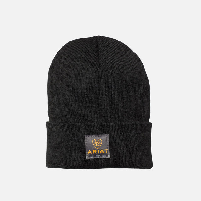 Tuque Ariat Rebar Watch Cap unisexe en noir, accessoire chaud léger et confortable pour le froid, en tissu doux.