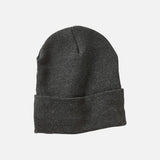 Tuque à revers doublée en polaire Sportsman, en laine acrylique charbon, adaptée pour le froid et les activités extérieures.