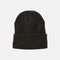Tuque à revers doublée en polaire noire de la marque Sportsman, vêtement chaud pour l'hiver, vue de face.