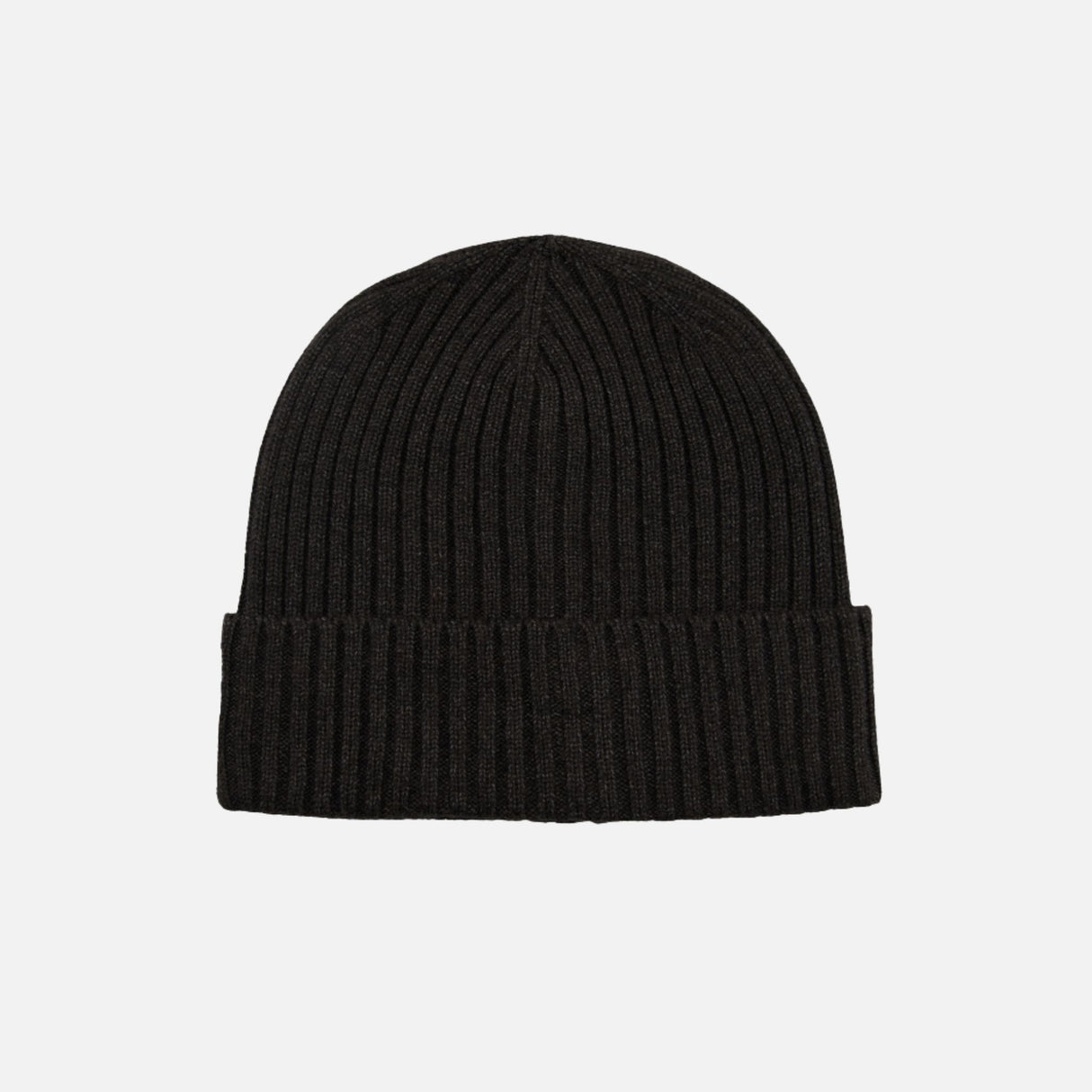 Tuque côtelé à revers noire de DML Creation, vêtement chaud et tendance, avec rebord côtelé ouvert.
