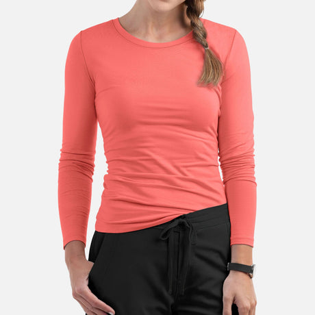 Haut sous-uniforme Healing Hands en tissu ultra doux et extensible, couleur nectar, pour vêtements de uniforme médicaux.