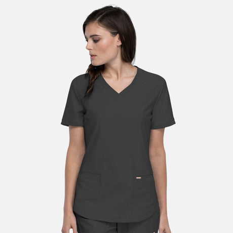 Uniforme-col-V-Cherokee-CK840A-gris-devant-mannequin