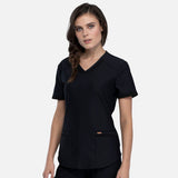 Uniforme-col-V-Cherokee-CK840A-noir-côté-mannequin