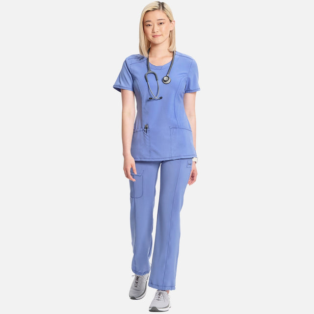 Uniforme-col-rond-Cherokee-2624A-bleu-ciel-mannequin