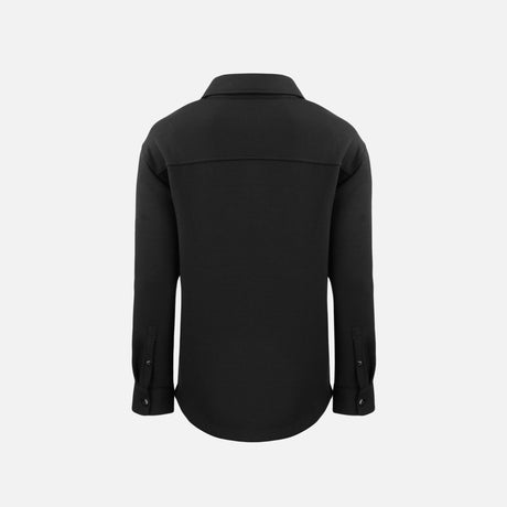 Veste coupe-chemise épaisse Cutter&Buck noir avec gros boutons, style décontracté et confortable, en tissu Eco Knit.