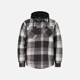 Veste matelassée en flanelle à carreaux avec capuchon WRTK, vêtement chaud et élégant pour l'hiver.