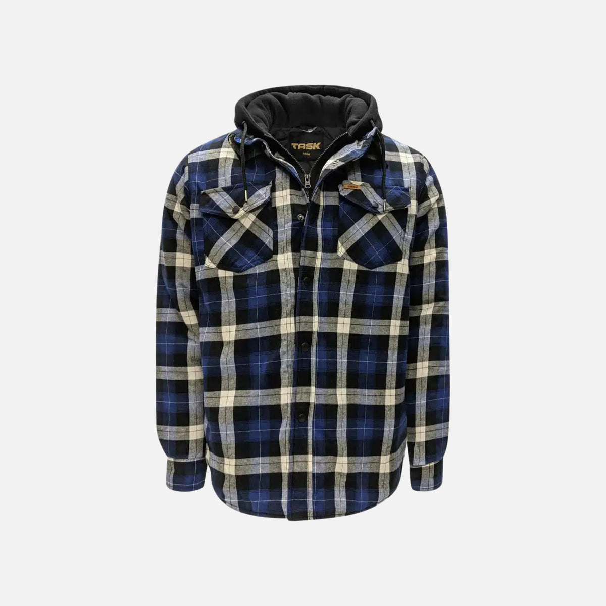 Veste matelassée en flanelle à carreaux avec capuchon WRTK, vêtements-manteaux, pour un style chaud et robuste.