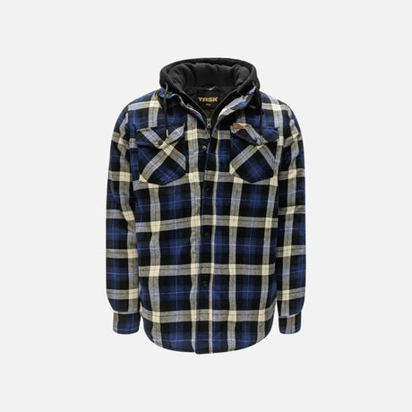 Veste matelassée en flanelle à carreaux avec capuchon WRTK, vêtements-manteaux, pour un style chaud et robuste.