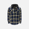 Veste matelassée en flanelle à carreaux avec capuchon WRTK, vêtements-manteaux, pour un style chaud et robuste.