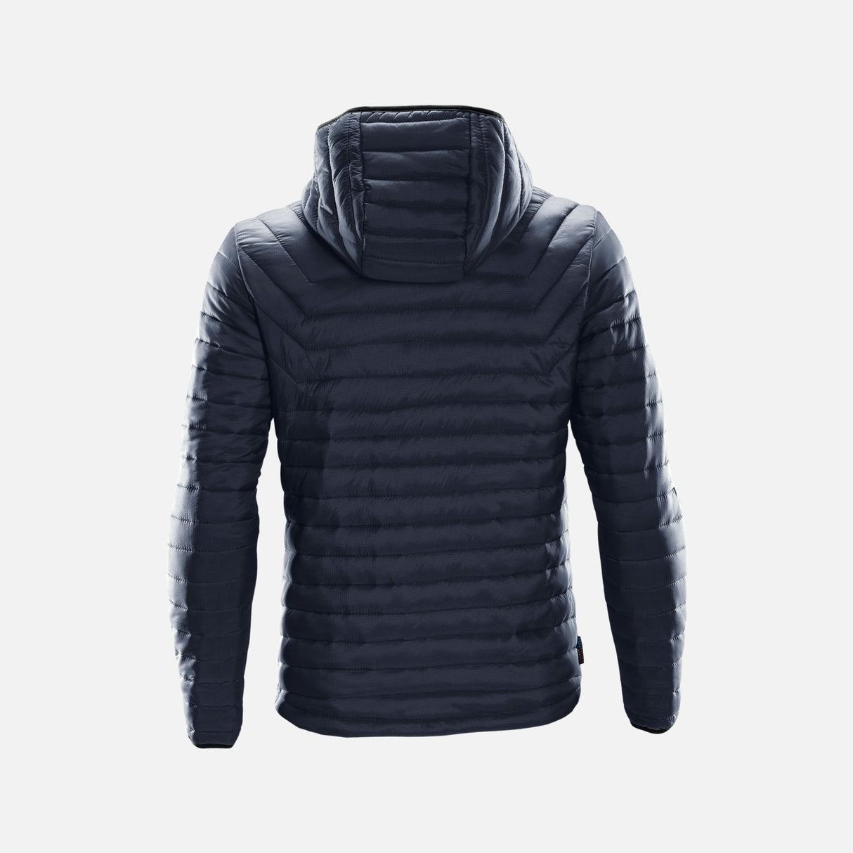 Veste matelassée pour homme Stormtech Gravity en marine et gris, vêtement chaud et léger pour l'hiver.