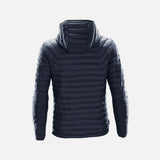 Veste matelassée pour homme Stormtech Gravity en marine et gris, vêtement chaud et léger pour l'hiver.