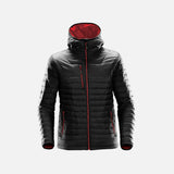 Veste matelassée pour homme Stormtech Gravity, manteau noir et rouge, vêtement d'hiver chaud et léger.