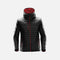 Veste matelassée pour homme Stormtech Gravity, manteau noir et rouge, vêtement d'hiver chaud et léger.