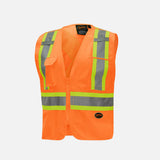 Veste haute visibilité orange Surewerx pour la sécurité, avec fermeture détachable, idéale pour une meilleure visibilité au travail.