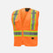 Veste haute visibilité orange Surewerx pour la sécurité, avec fermeture détachable, idéale pour une meilleure visibilité au travail.