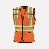 Veste haute visibilité pour femme Surewerx, orange, détachable, respirante, vêtement de sécurité pour femmes.
