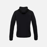 Veste zippée pour femme Biz J515L en noir et bleu, vêtement à capuche pour un style décontracté et confortable.