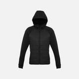 Veste zippée pour femme Biz J515L en noir, vêtement à capuche, style décontracté et confortable.