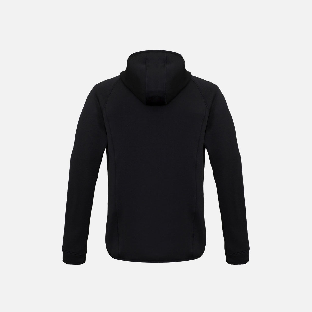 Veste zippée pour homme Biz J515M, en noir et bleu, vêtement à capuche, vue de face sur fond neutre.