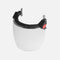 Visière de protection faciale Milwaukee transparente pour travail, offrant sécurité et visibilité, noire, accessoire de protection individuelle.