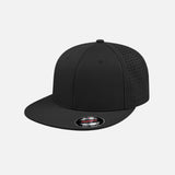 Casquette de performance perforée DML Creation noire, accessoires pour sport et loisirs, vue de face avec ventilation.