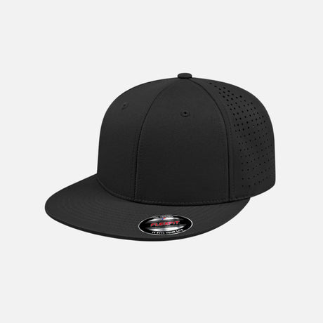 Casquette de performance perforée DML Creation noire, accessoires pour sport et loisirs, vue de face avec ventilation.